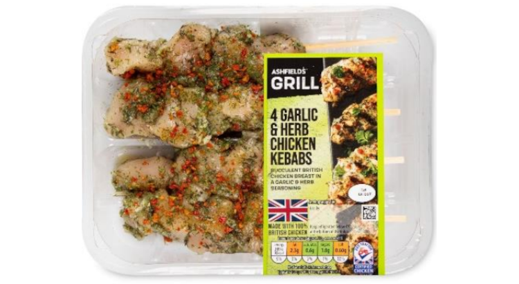 4 Garlic & Herb Chicken Kebabs (Ashfields Grill sold by Aldi) – Recall ...